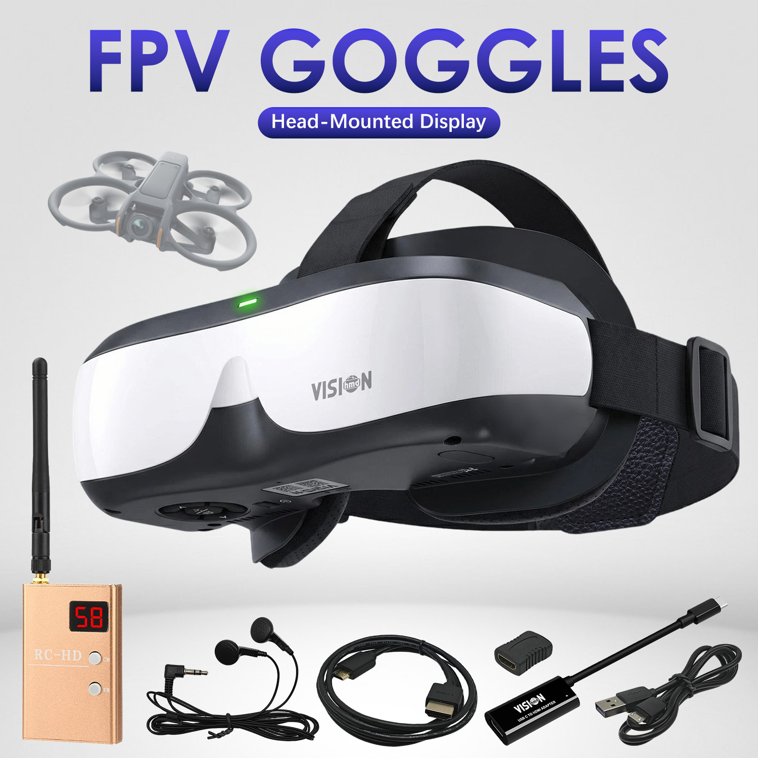 FPV Başa Monte Ekran DIY Giriş - Skyzone Sky04O Pro Fpv Goggles incelemesi ve fiyatı